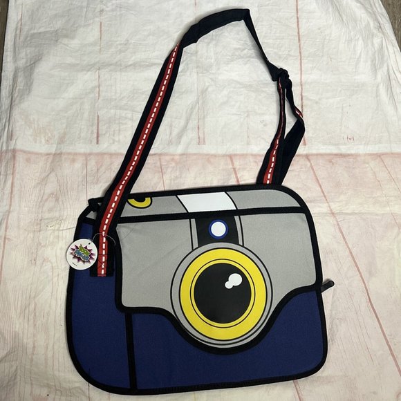 Charm Co Toonpacks Camera Shape Crossbody Bag Blue Grey New - Picture 1 of 13